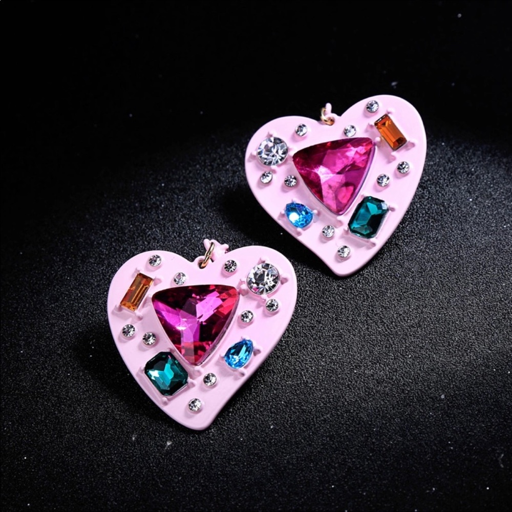 Swarovski Heart Earrings New With Tags NWT - Picture 4 of 5